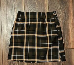 Black and brown plaid mini skirt